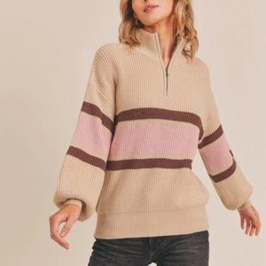 Quarter Zip Varsity Sweater